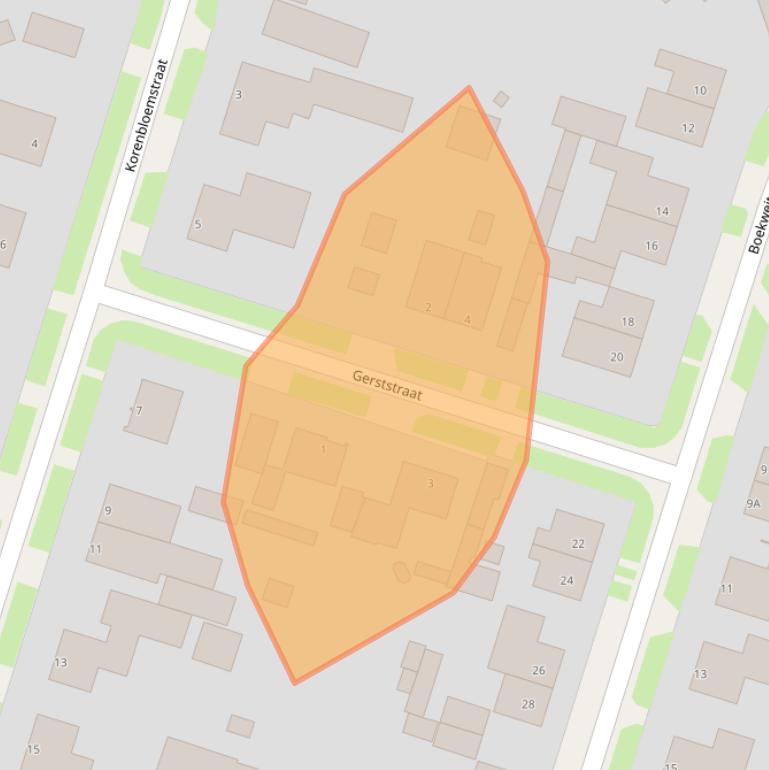 Kaart van postcodegebied 5409BA.