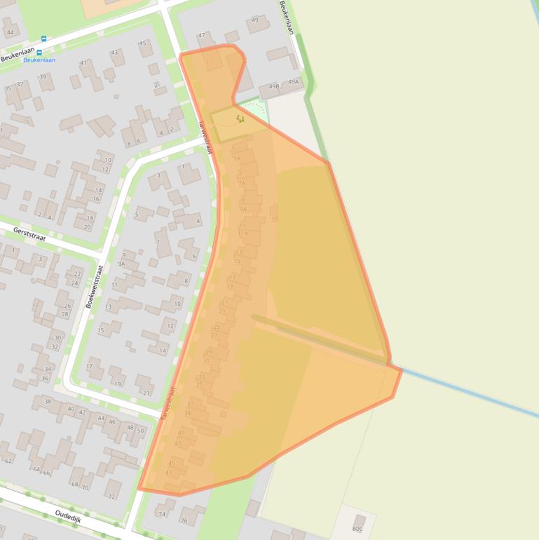 Kaart van postcodegebied 5409BC.