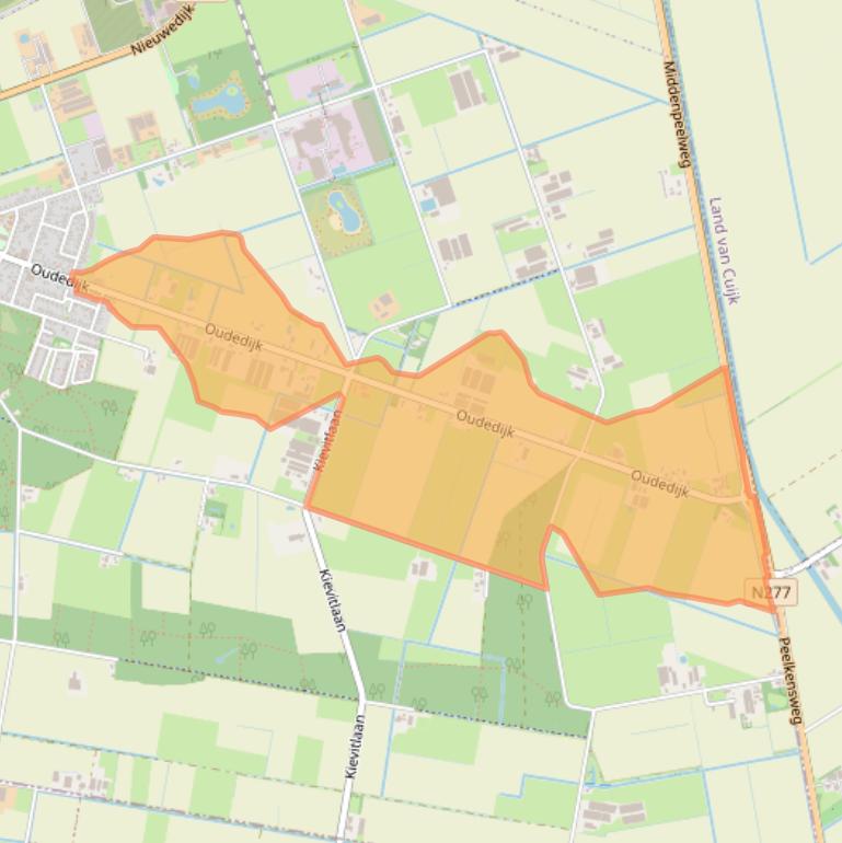 Kaart van postcodegebied 5409SC.
