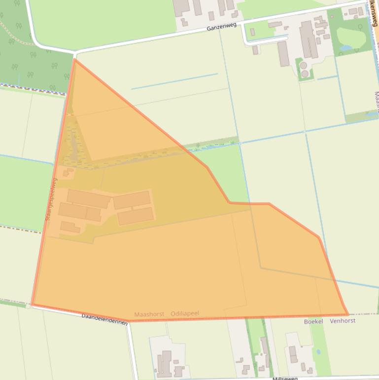 Kaart van postcodegebied 5409TP.