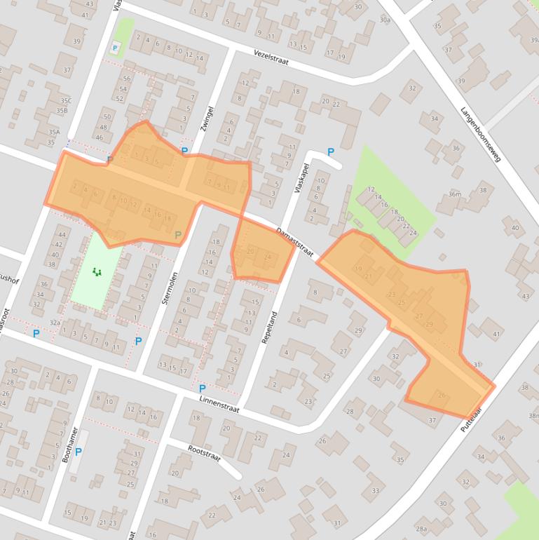 Kaart van postcodegebied 5411AM.