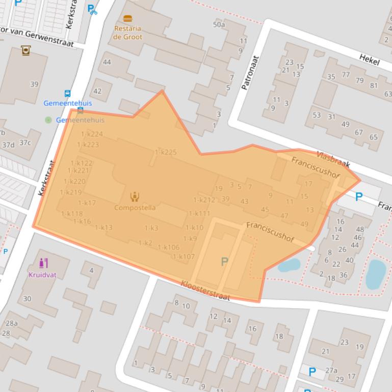 Kaart van postcodegebied 5411BK.