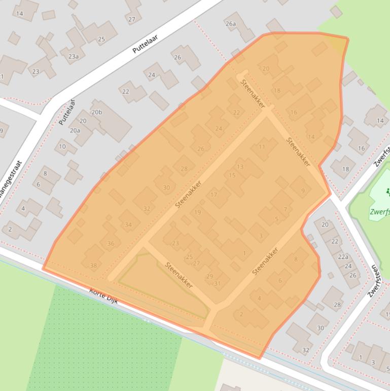 Kaart van postcodegebied 5411BN.