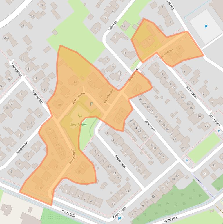 Kaart van postcodegebied 5411BR.
