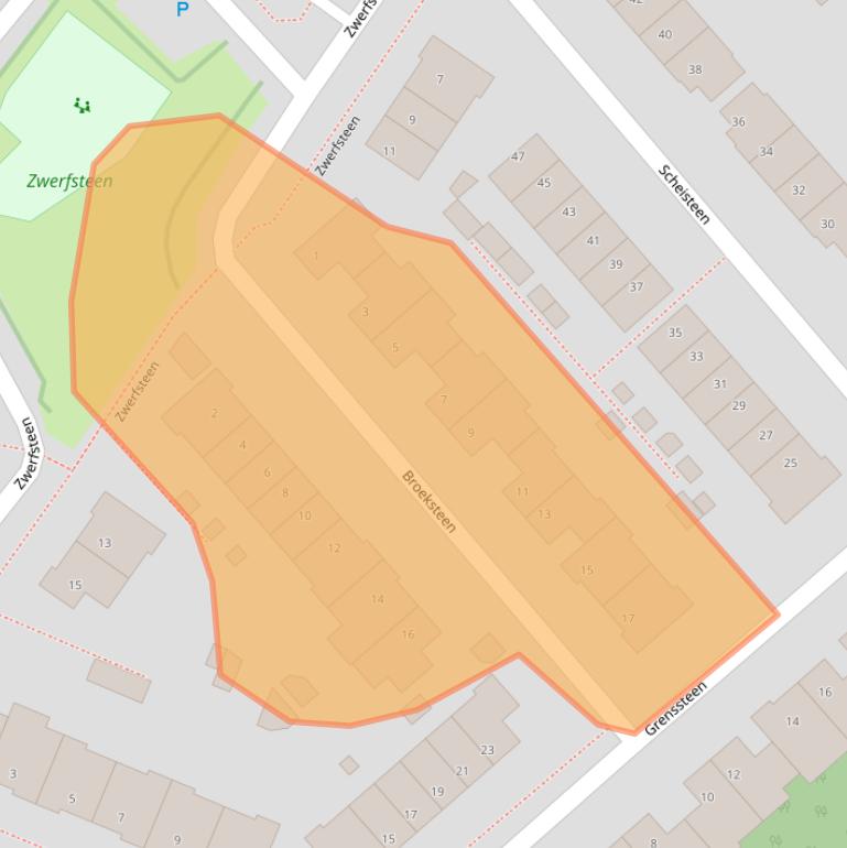 Kaart van postcodegebied 5411BV.