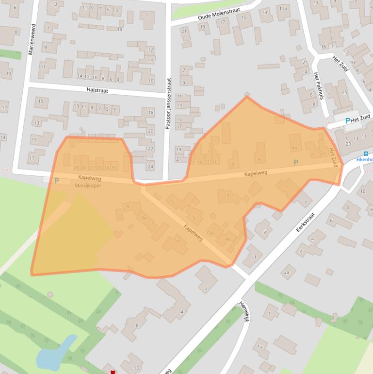 Kaart van postcodegebied 5411CA.