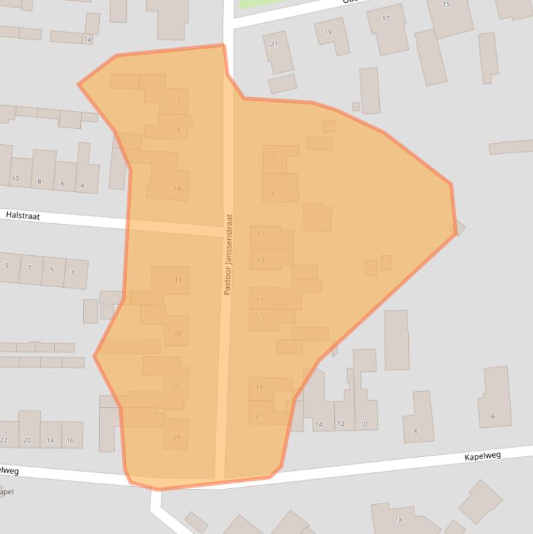 Kaart van postcodegebied 5411CB.