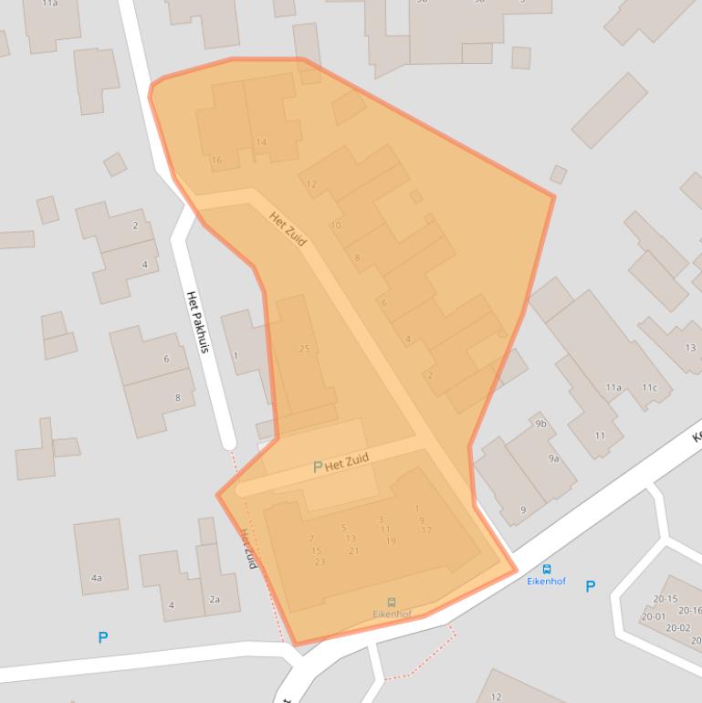 Kaart van postcodegebied 5411CP.