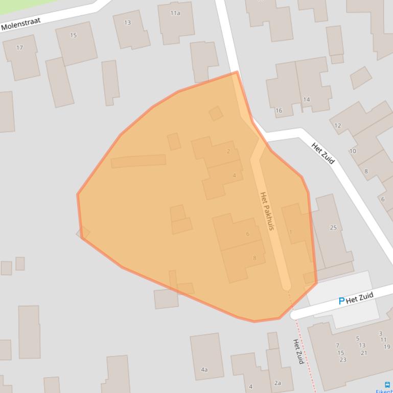 Kaart van postcodegebied 5411CR.