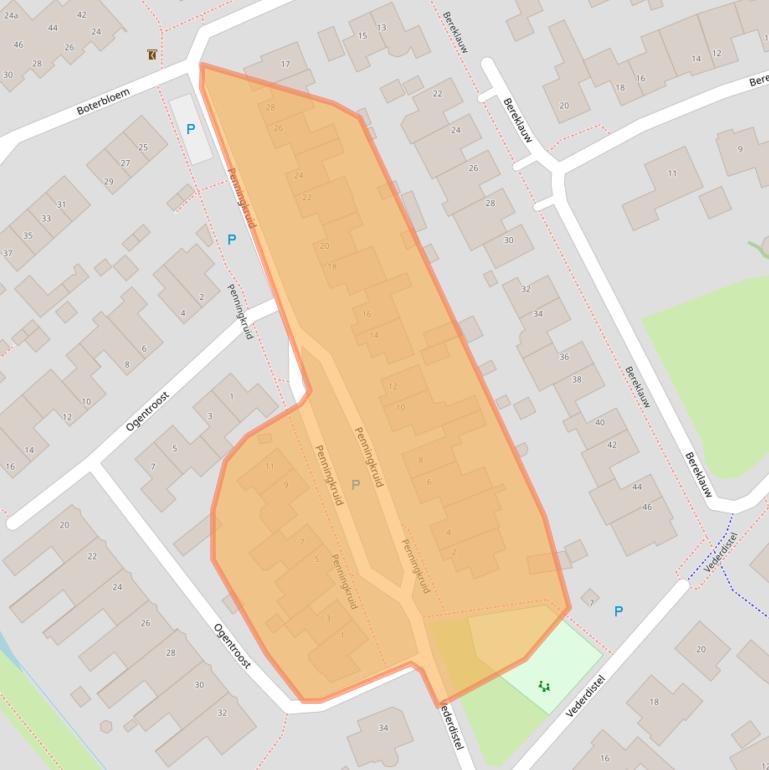 Kaart van postcodegebied 5411GM.