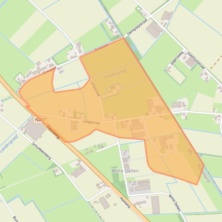 Kaart van postcodegebied 5411LE.