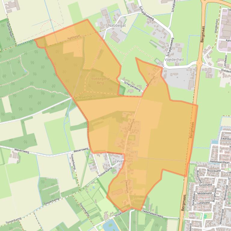 Kaart van postcodegebied 5411RN.