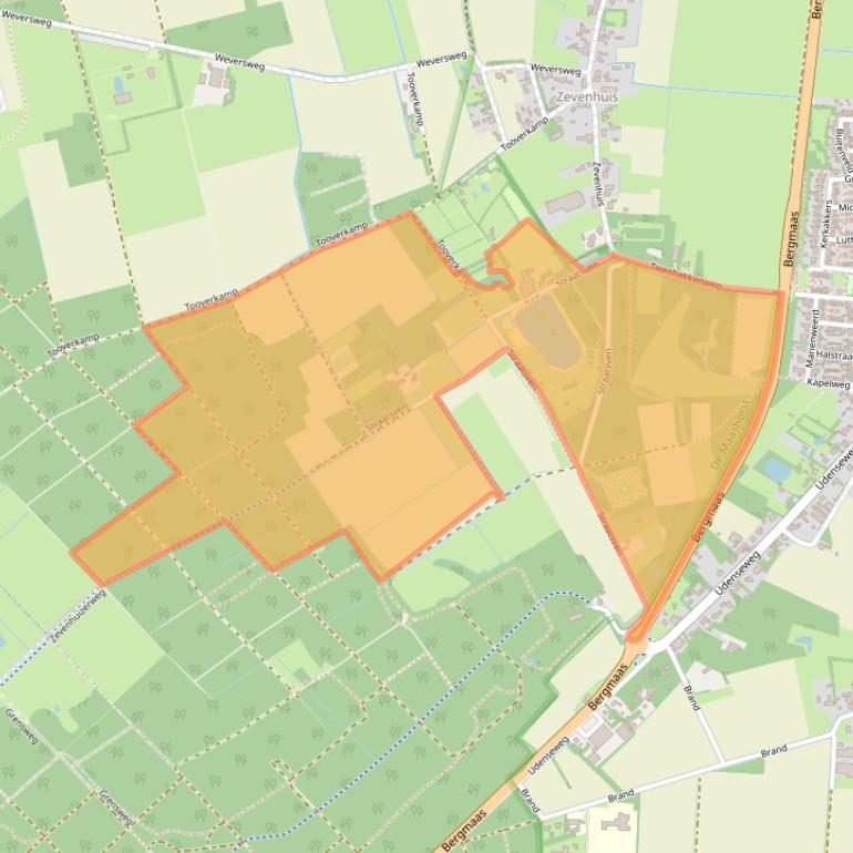 Kaart van postcodegebied 5411RS.