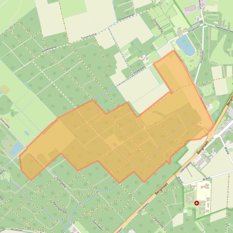 Kaart van postcodegebied 5411RT.