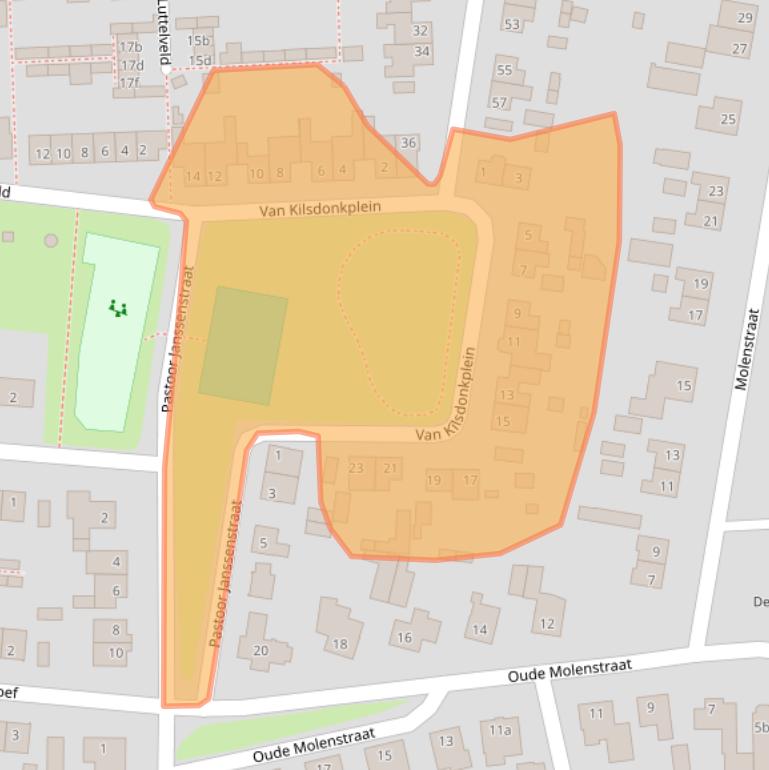Kaart van postcodegebied 5411TC.
