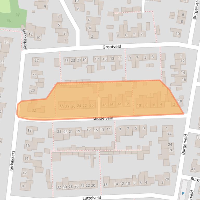 Kaart van postcodegebied 5411TK.