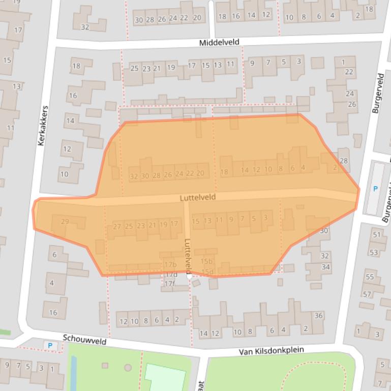 Kaart van postcodegebied 5411TL.