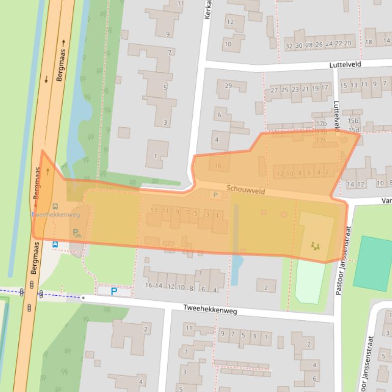 Kaart van postcodegebied 5411TM.