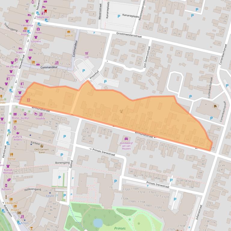 Kaart van postcodegebied 5421BW.
