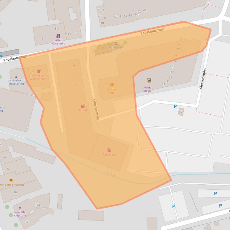 Kaart van postcodegebied 5421DD.