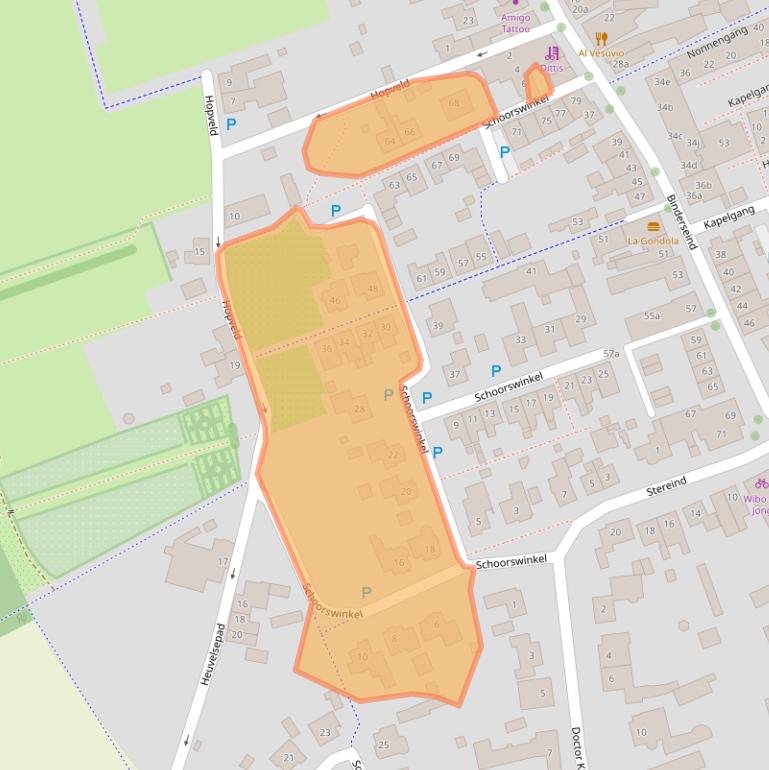 Kaart van postcodegebied 5421DP.