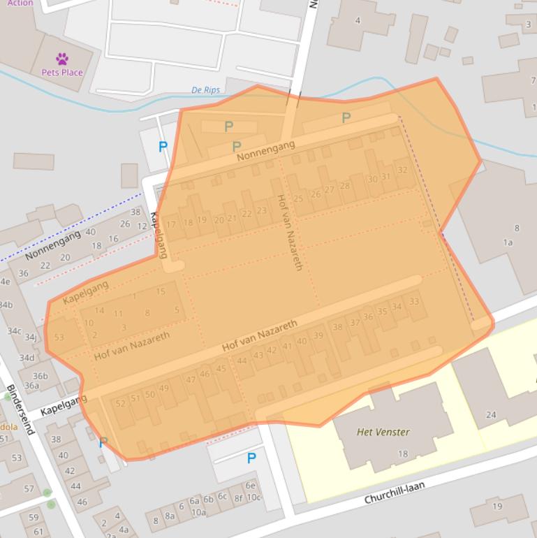 Kaart van postcodegebied 5421EC.