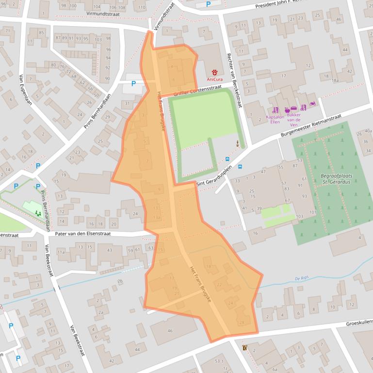 Kaart van postcodegebied 5421HN.