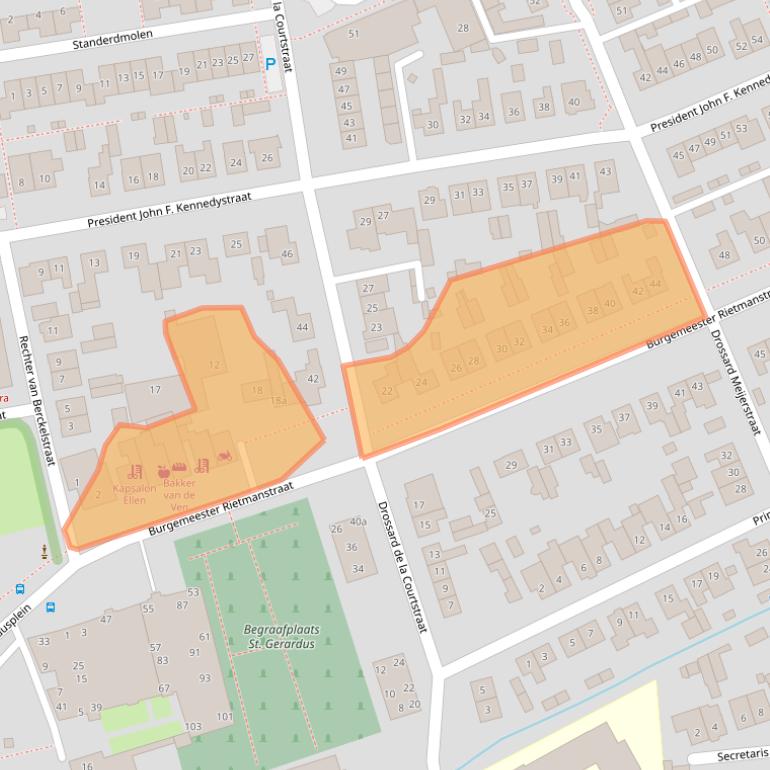Kaart van postcodegebied 5421JX.