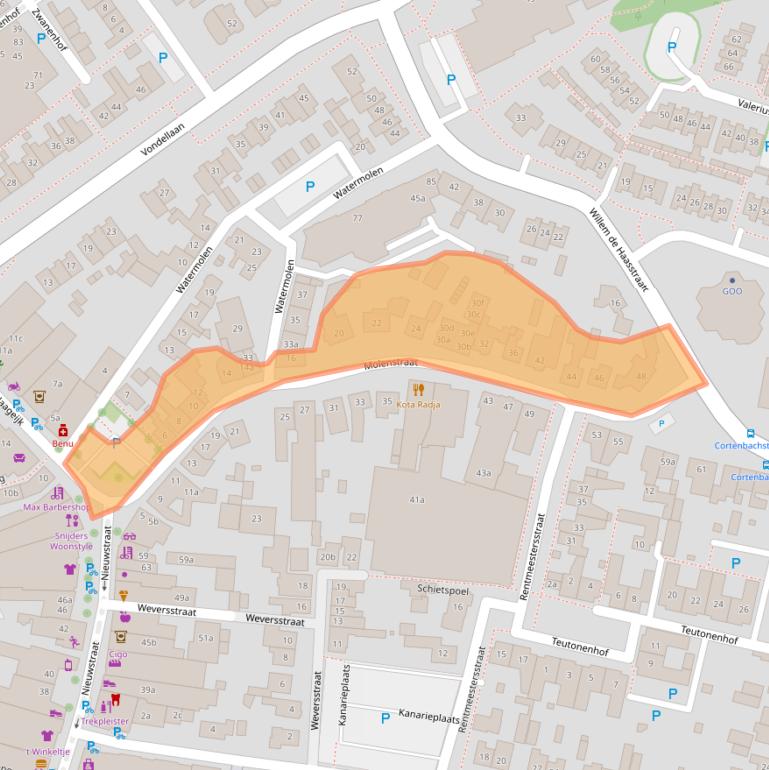 Kaart van postcodegebied 5421KG.
