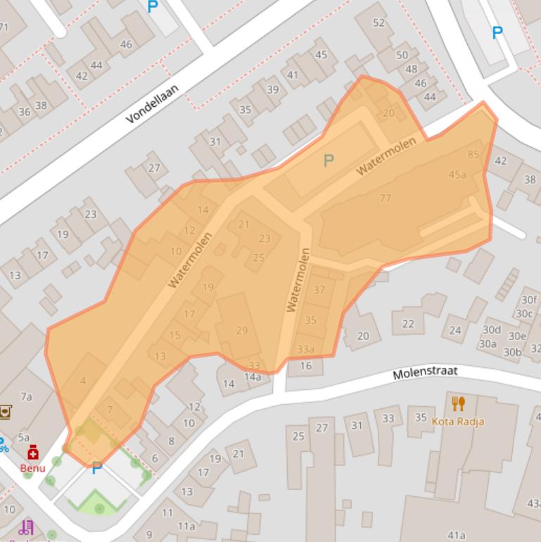 Kaart van postcodegebied 5421LJ.