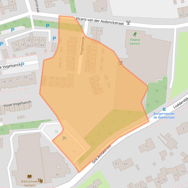 Kaart van postcodegebied 5421MW.