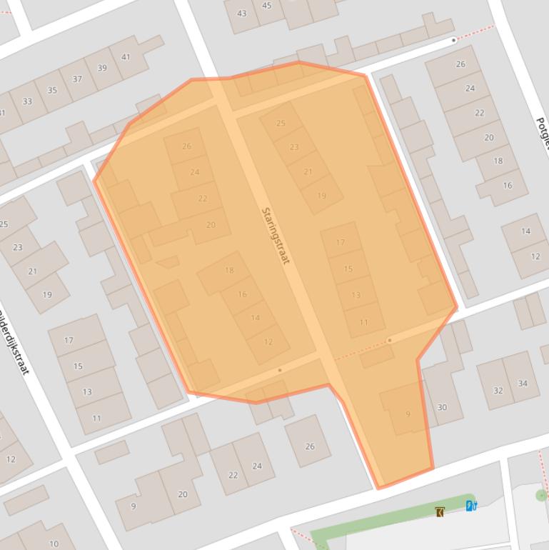 Kaart van postcodegebied 5421PH.