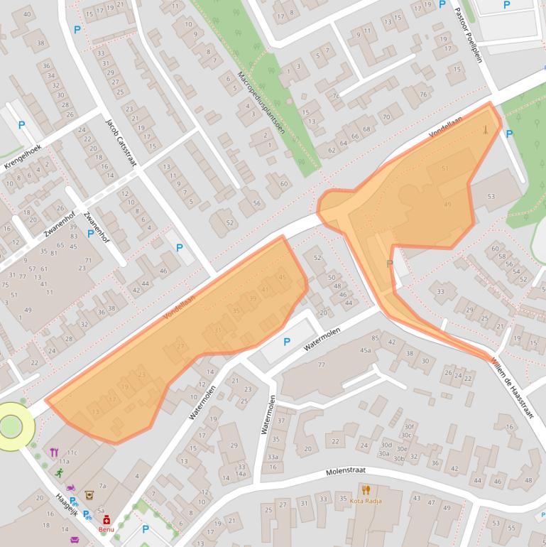 Kaart van postcodegebied 5421PN.