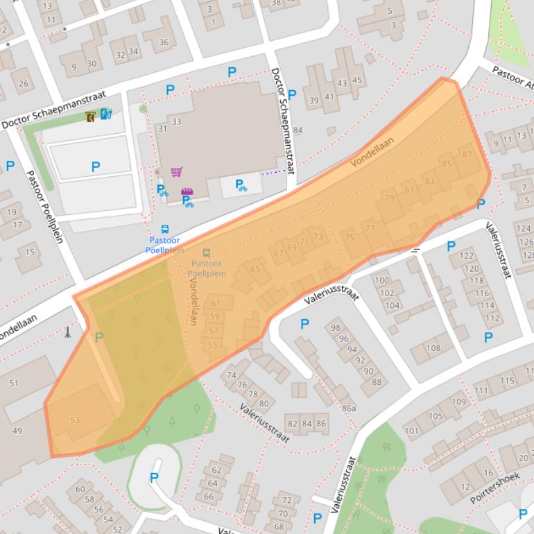 Kaart van postcodegebied 5421PP.