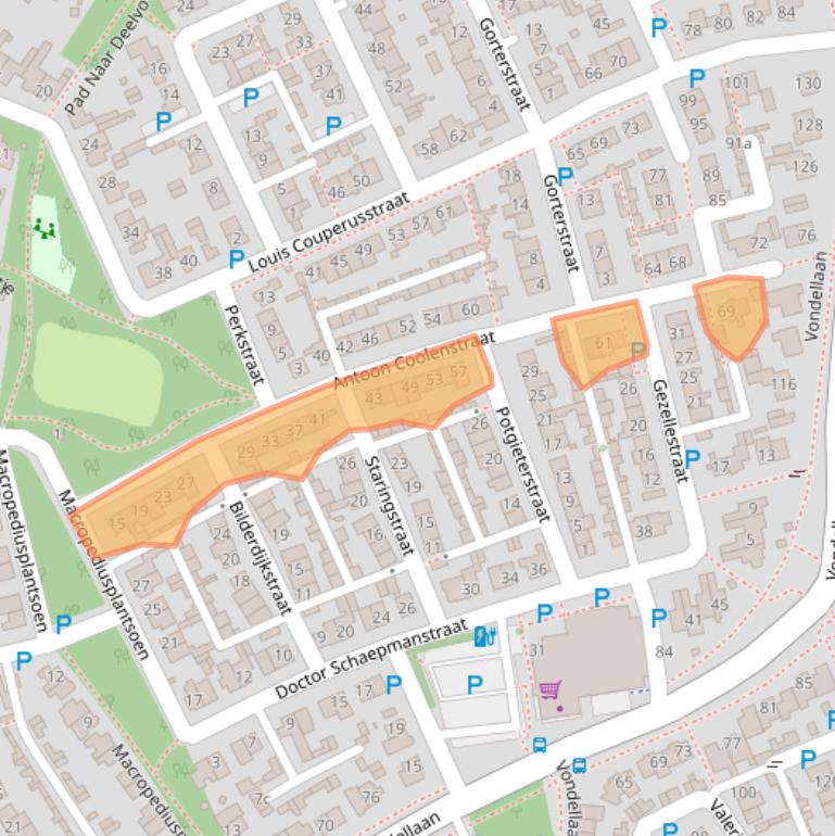 Kaart van postcodegebied 5421RA.