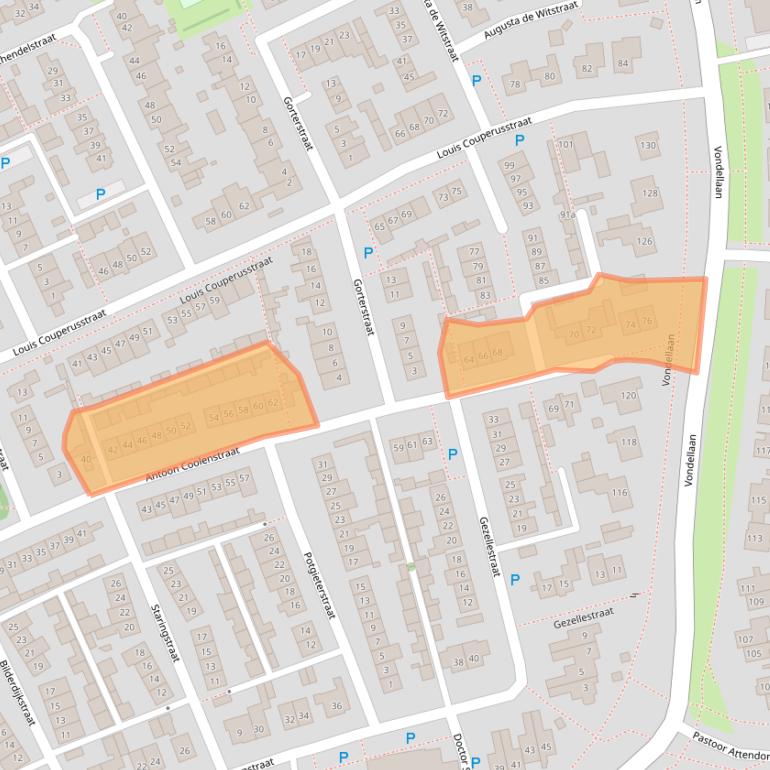 Kaart van postcodegebied 5421RC.