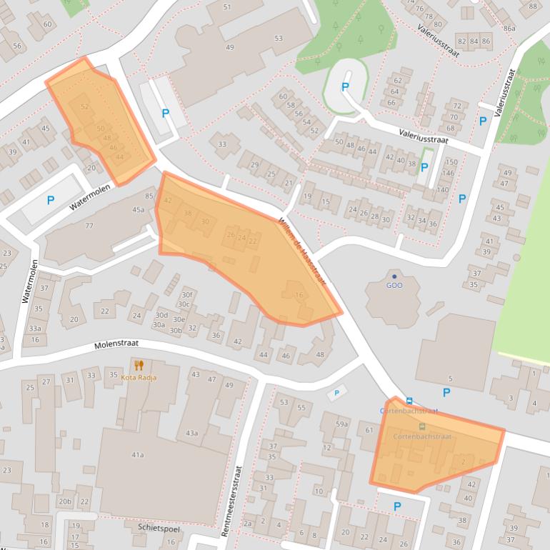 Kaart van postcodegebied 5421TP.