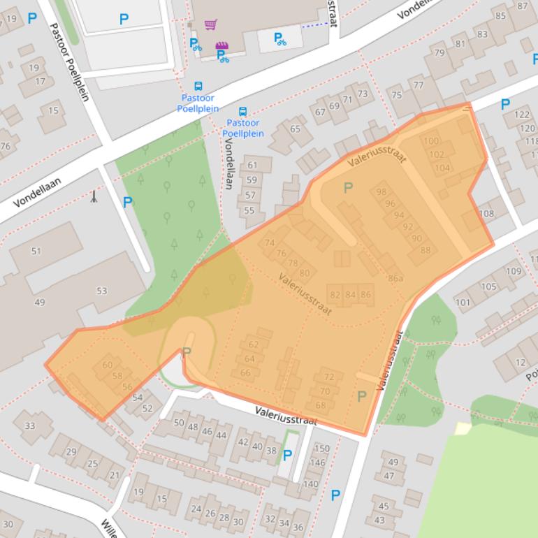 Kaart van postcodegebied 5421TW.