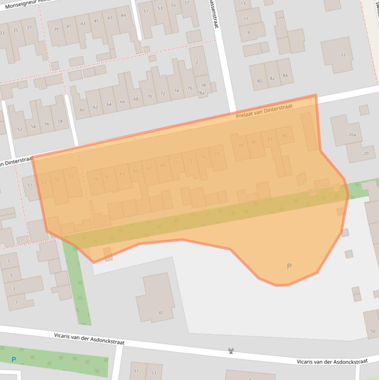 Kaart van postcodegebied 5421VJ.