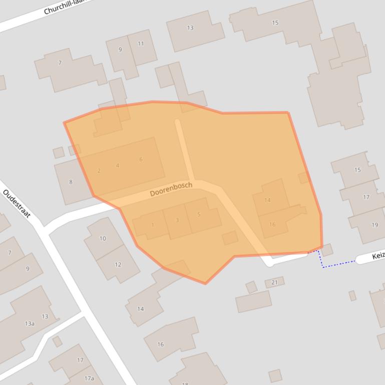 Kaart van postcodegebied 5421WT.