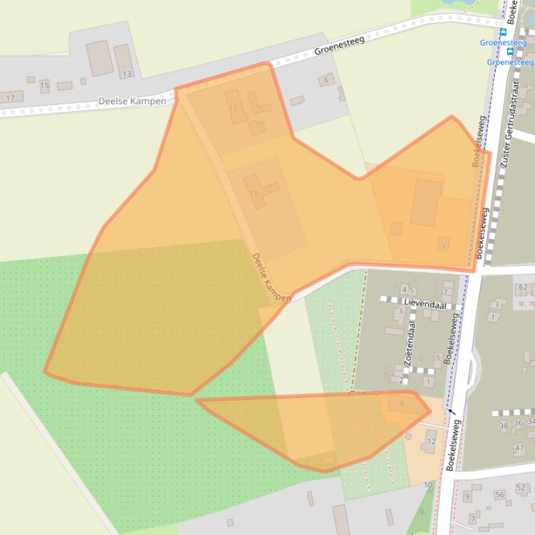 Kaart van postcodegebied 5421ZN.