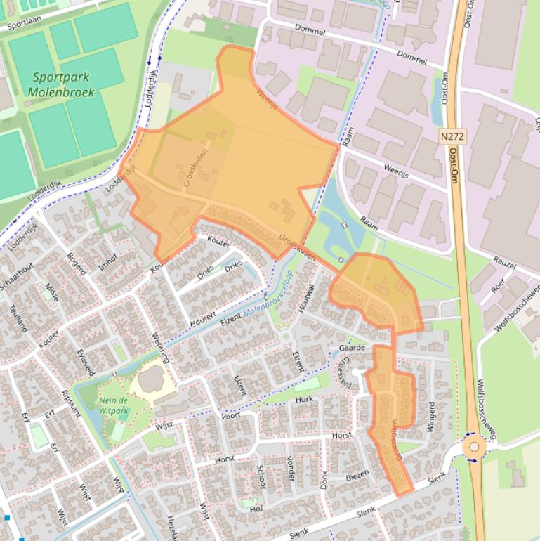 Kaart van postcodegebied 5421ZW.