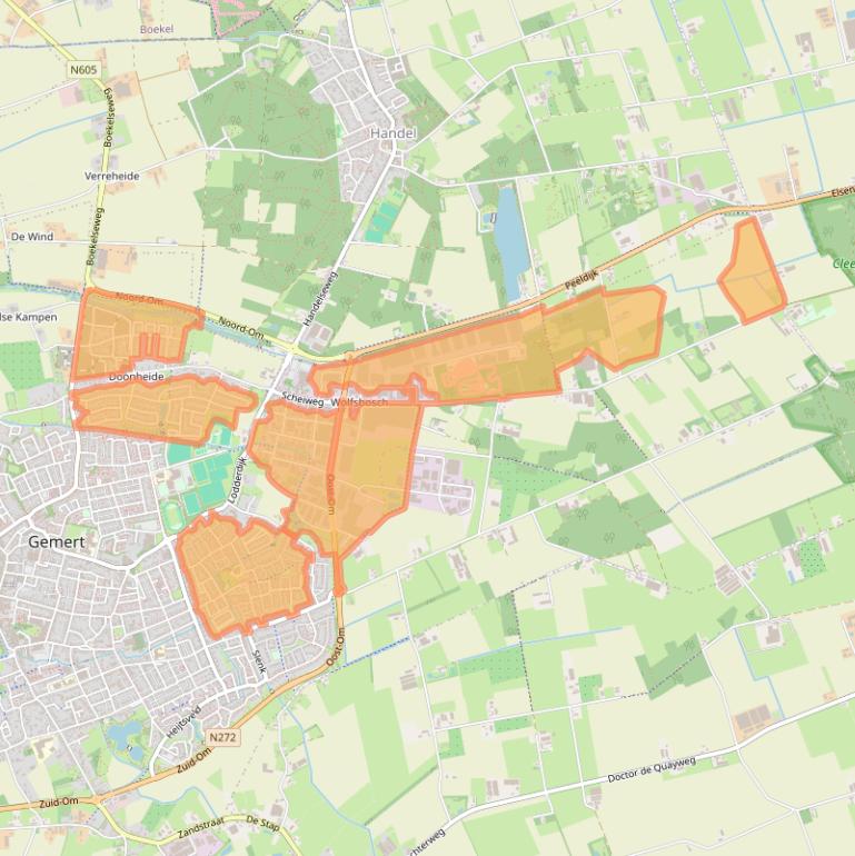 Kaart van postcodegebied 5422.