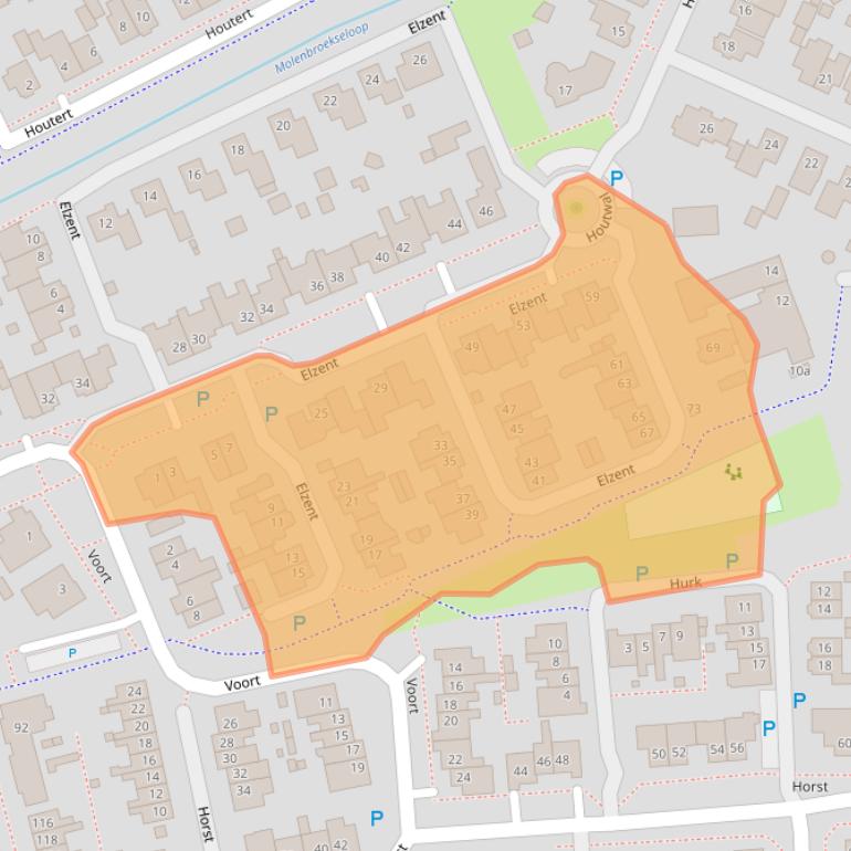 Kaart van postcodegebied 5422AE.