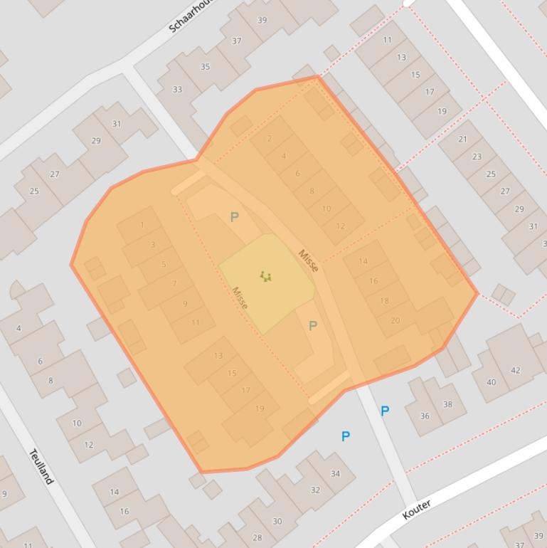 Kaart van postcodegebied 5422BH.