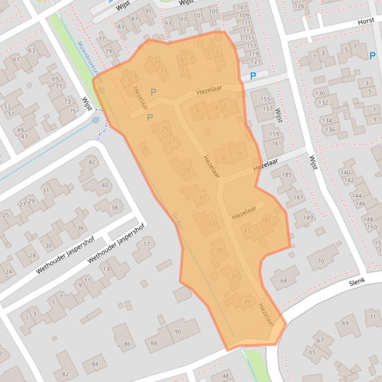 Kaart van postcodegebied 5422BX.