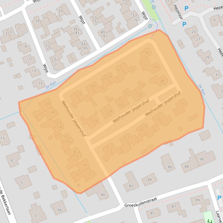 Kaart van postcodegebied 5422BZ.