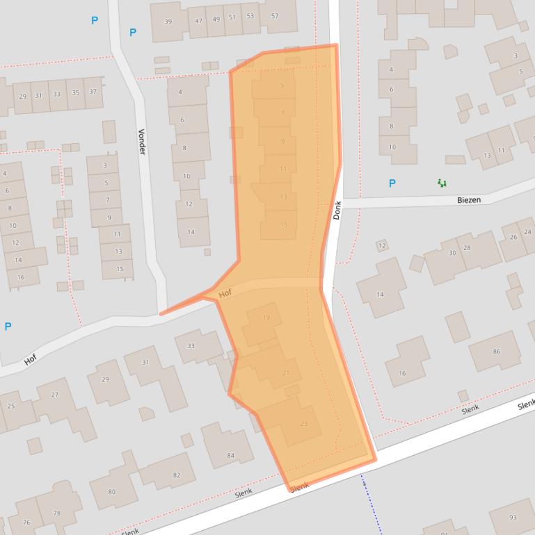 Kaart van postcodegebied 5422CA.