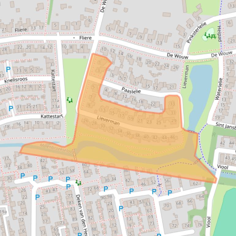 Kaart van postcodegebied 5422DE.