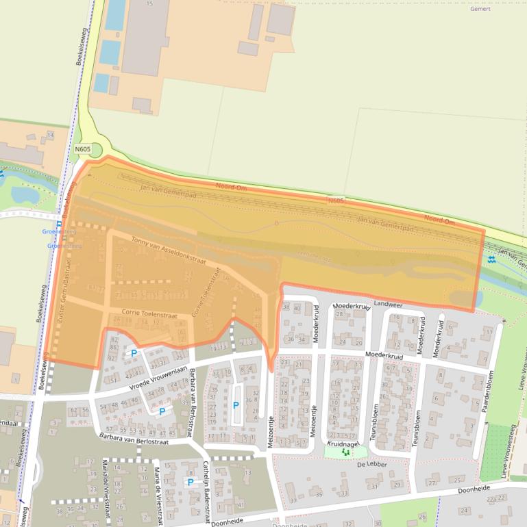 Kaart van postcodegebied 5422EL.